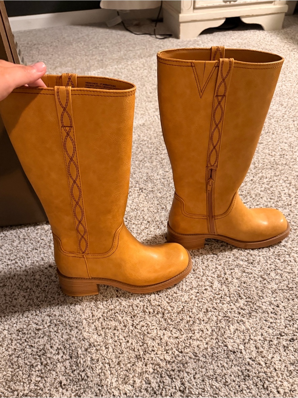 No Boundaries Women's Tall Pull-On Boots in Cognac Tan